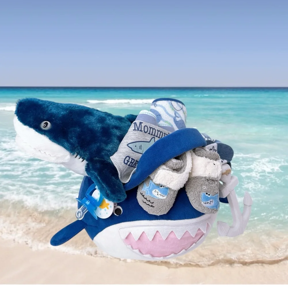 Shark Baby Gift Basket, Nautical Baby Shower Gift